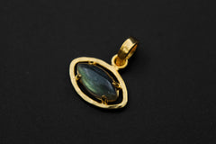Madagascan Labradorite Pendant: 18k Gold Plated Sterling Silver, Third Eye Chakra