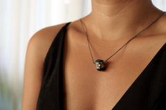 Double Terminated Brown Tourmaline, Ethiopian Opal, and Blue Moonstone Pendant, Sterling Silver, Scorpio & Cancer Zodiac, Unique Gift- NO/01