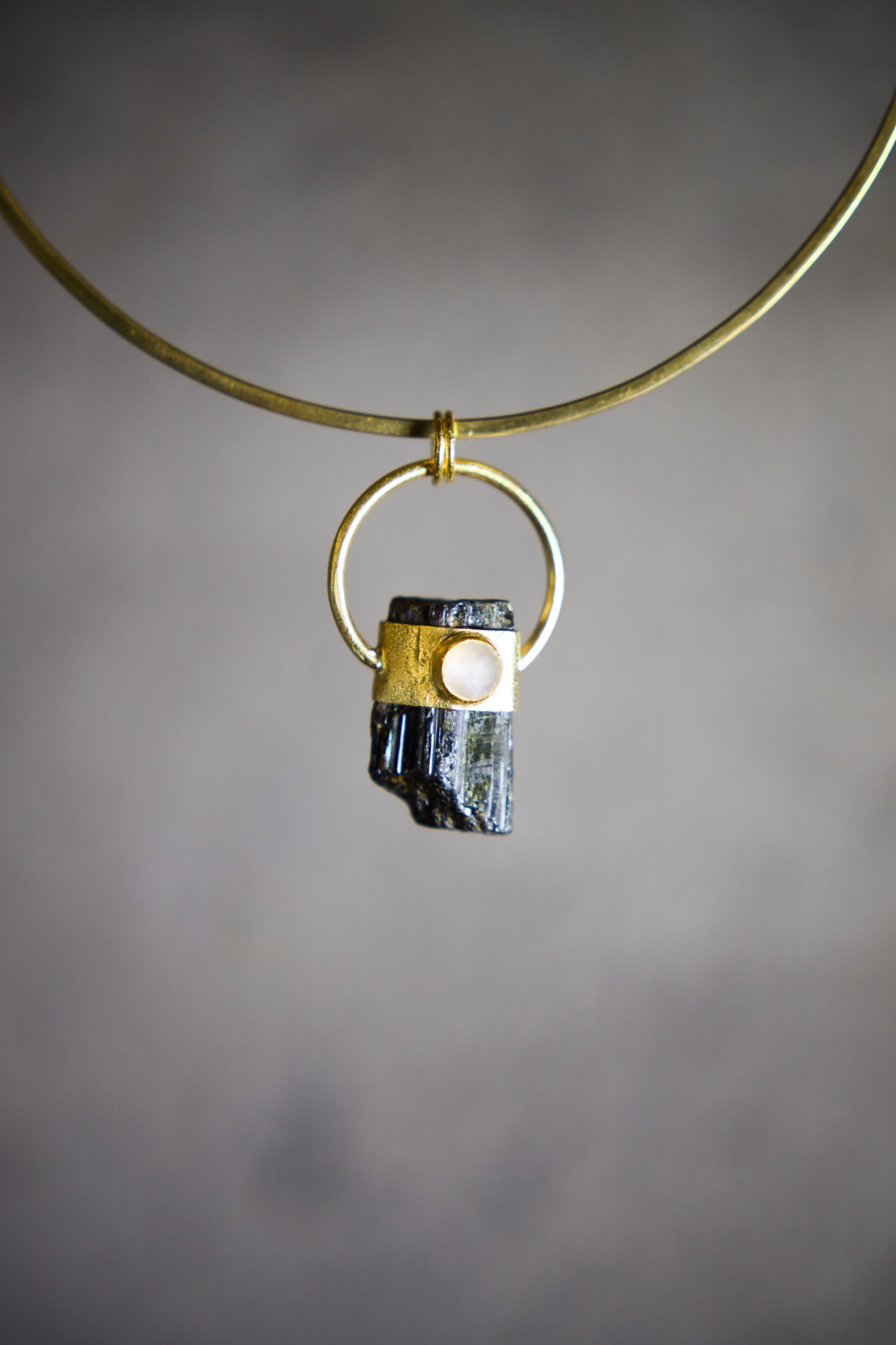 Green Tourmaline Moonstone Pendant 925 Silver 18k Gold Plated Halo Necklace Heart Crown Chakra Gift