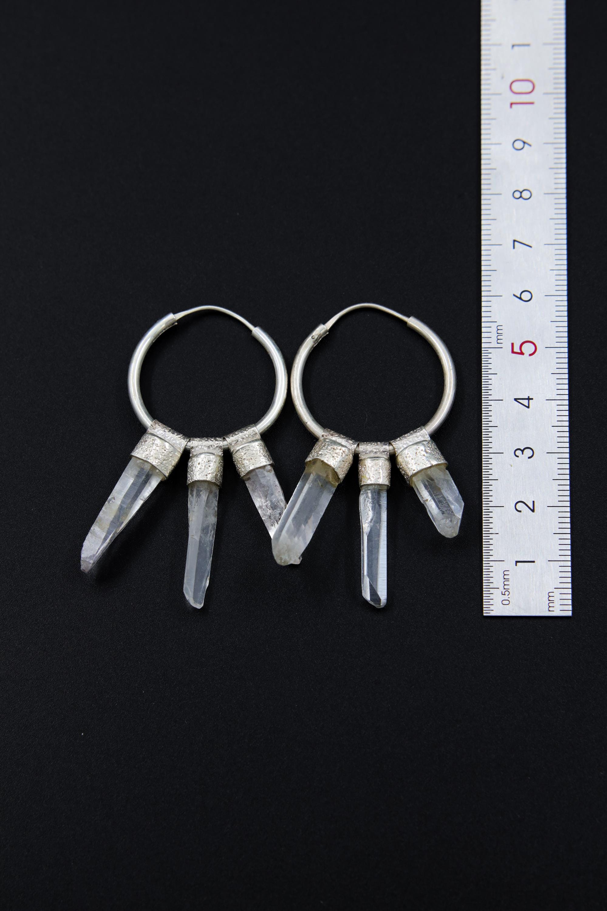 Australian Fossicked Quartz Stack Pendant Earrings, Sterling Silver, Root Chakra, Taurus Zodiac, Unique Gift, Multifunctional Jewelry