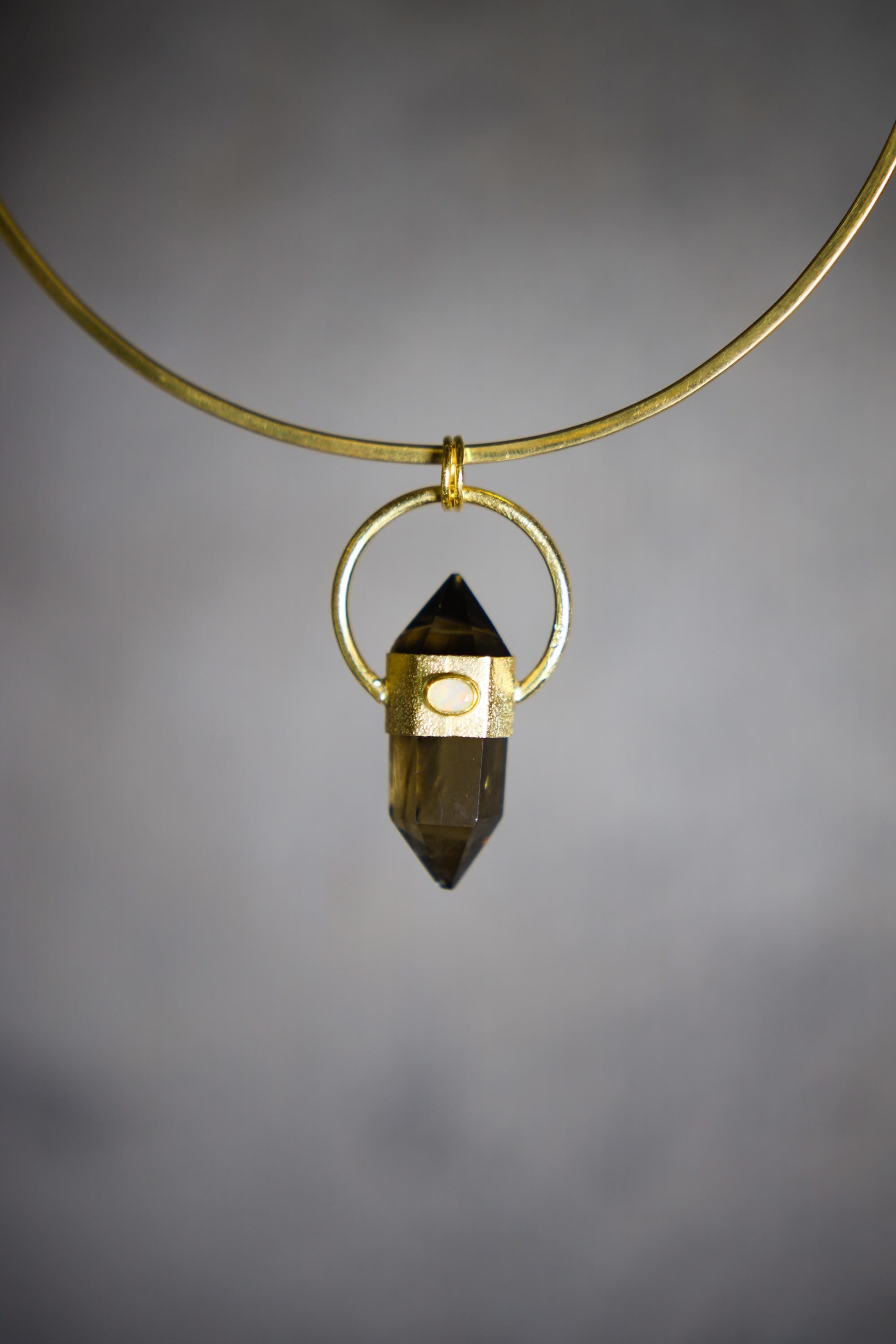 Citrine Ethiopian Opal Pendant 925 Silver 18k Gold Plated Halo Necklace Solar Plexus Crown Chakra Gift