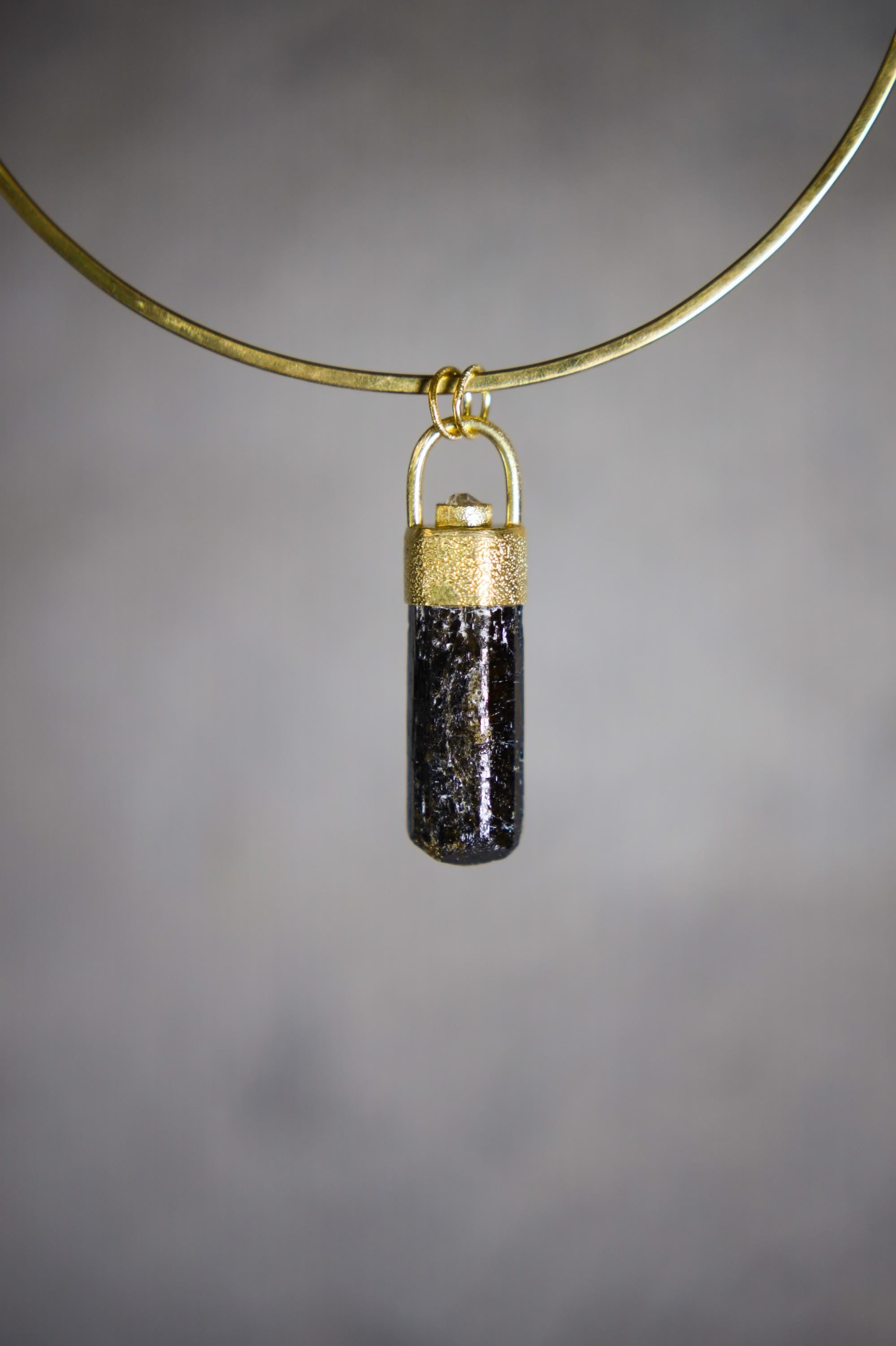 Himalayan Dravite Diamond Pendant 925 Silver 18k Gold Plated Brown Tourmaline Root Crown Chakra Gift