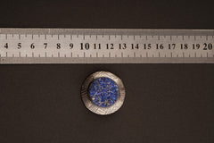 Lapis Lazuli Shield Pendant, Textured & Oxidized Sterling Silver, Third Eye Chakra, Artisan Jewelry, Unique Gift