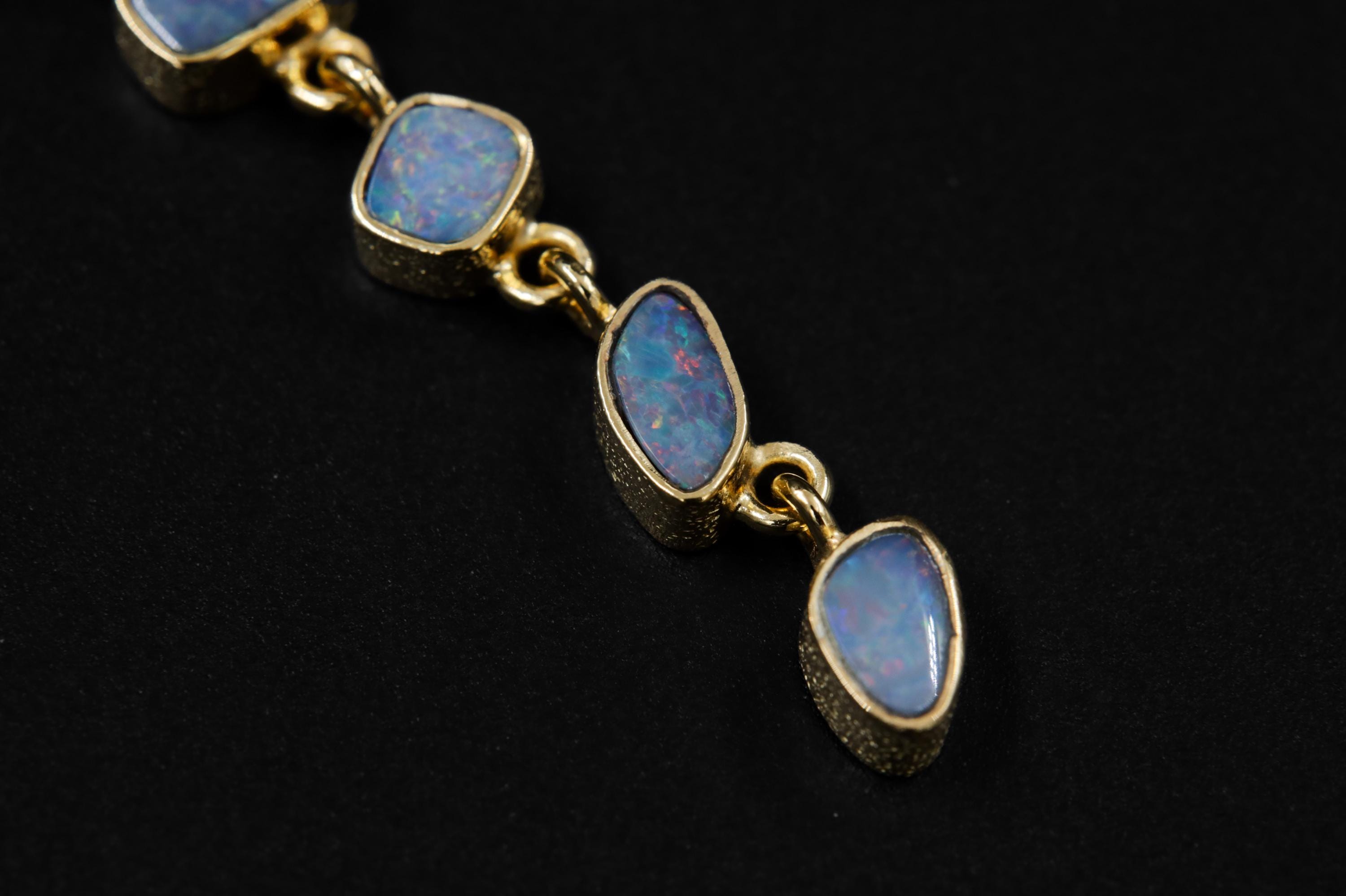 Round Shaped Zircon & Australian Opal Pendant, 18k Gold-Plated Sterling Silver, Bohemian Crystal Necklace, Spiritual Growth, Unique Gift