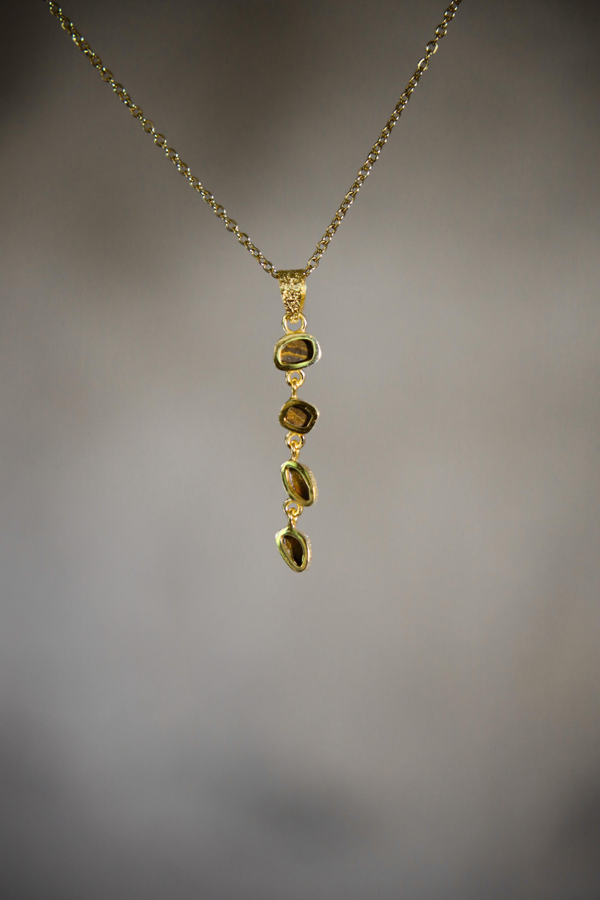 Round Shaped Zircon & Australian Opal Pendant, 18k Gold-Plated Sterling Silver, Bohemian Crystal Necklace, Spiritual Growth, Unique Gift