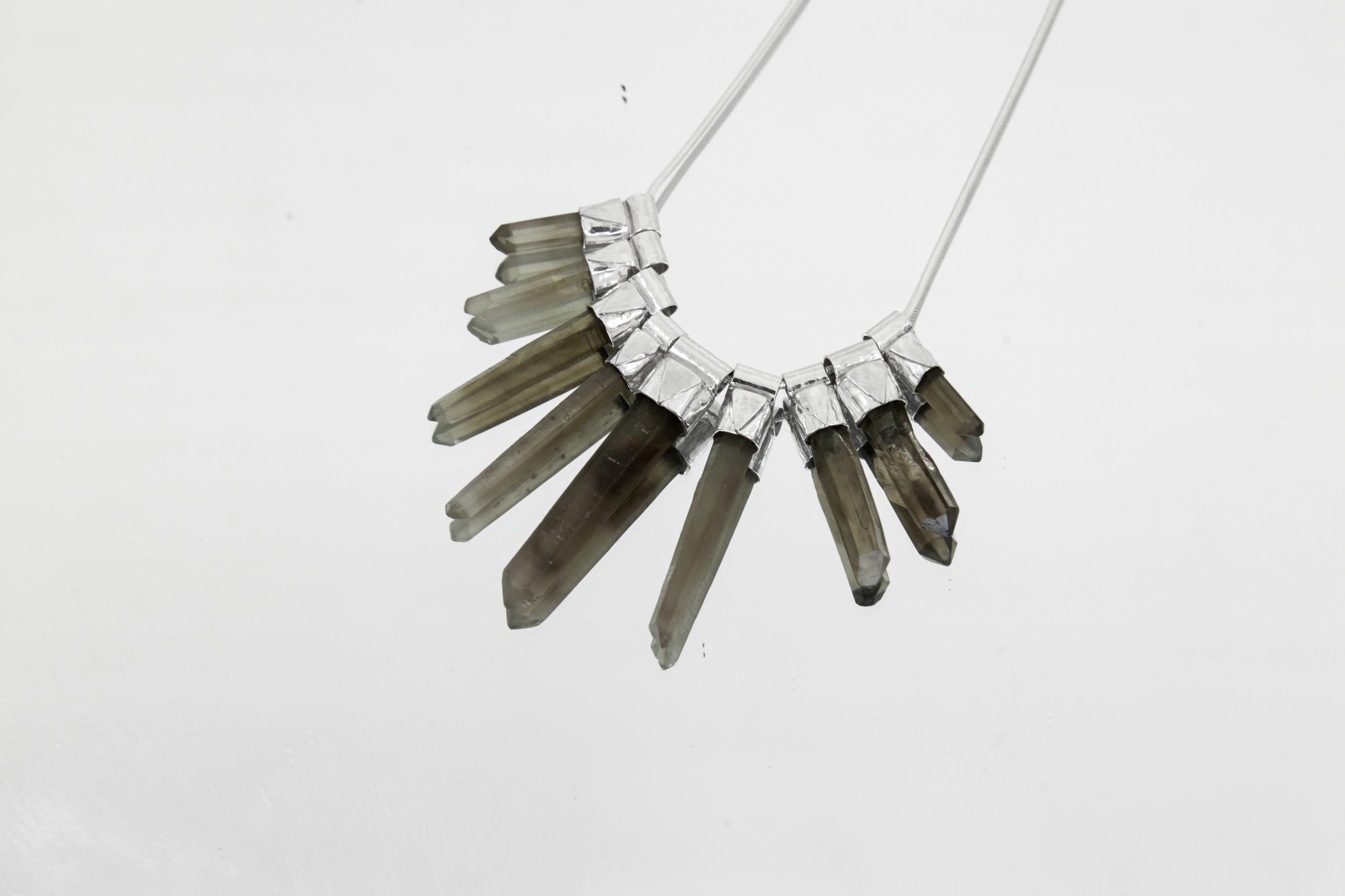 Australian Smoky Citrine Quartz Pendant 925 Sterling Silver Snake Chain Phantom Crystal Stack Jewelry