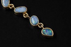 Stunning Faceted Zircon & Australian Opal Doublet Pendant, 18k Gold-Plated Sterling Silver, Crown Chakra, Libra Zodiac, Unique Gift