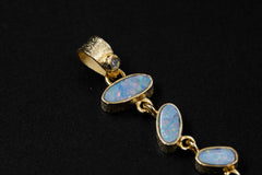 Faceted Zircon & Australian Opal Pendant: 18k Gold-Plated Sterling Silver