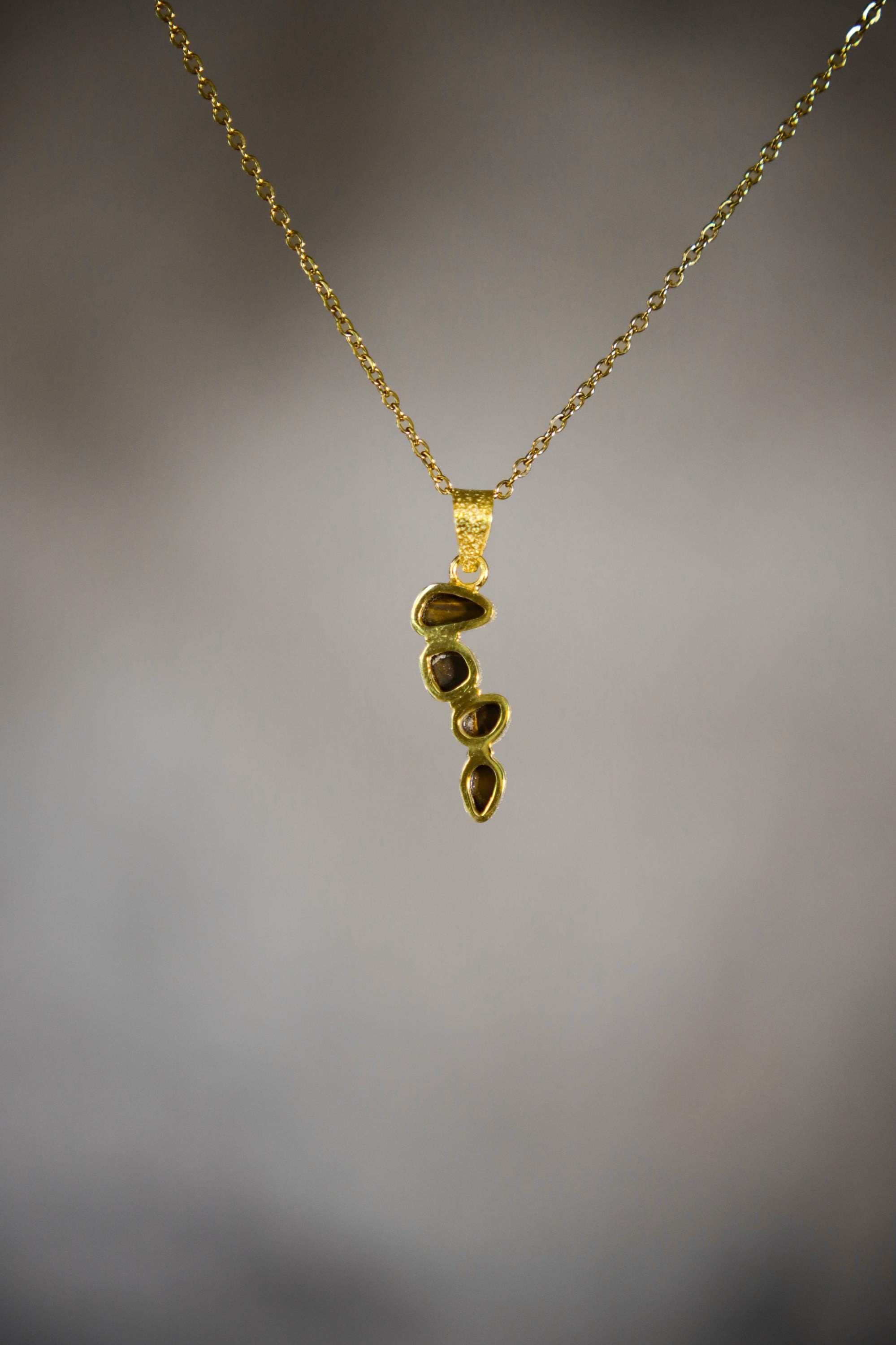 Brilliant Cut Zircon, Australian Opal Droplet Pendant, Sterling Silver, Gold Plated 18k, Healing Energy & Personal Power Crown Chakra Cancer