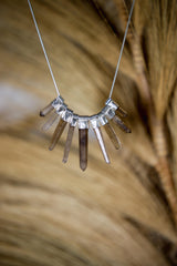 Australian Smoky Citrine Quartz Pendant 925 Sterling Silver Snake Chain Phantom Crystal Stack Jewelry