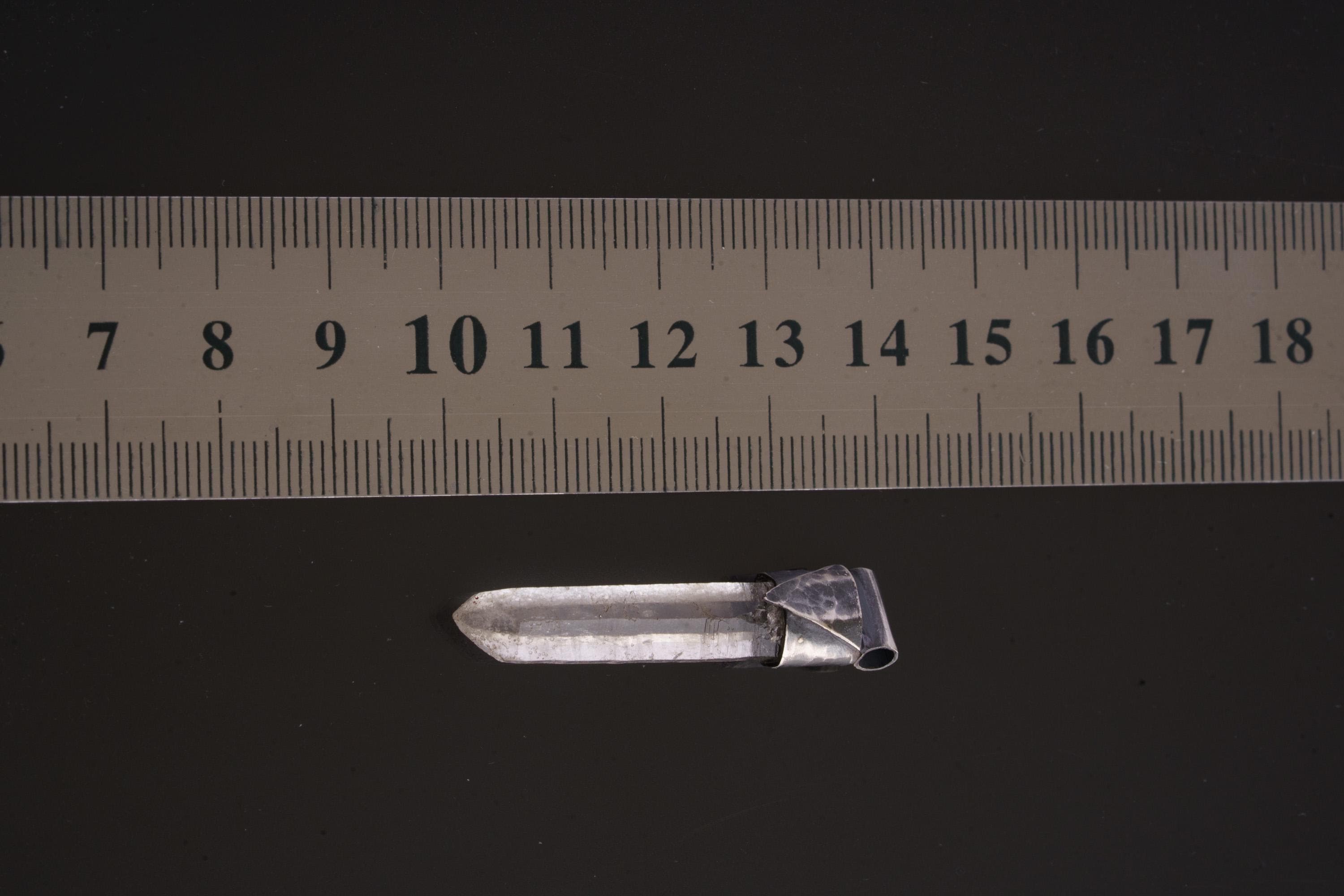 Clear Lemurian Quartz Point Pendant, Oxidized Hammered Sterling Silver, Stackable Crystal Necklace, Crown Chakra, Unique Gift, NO/12