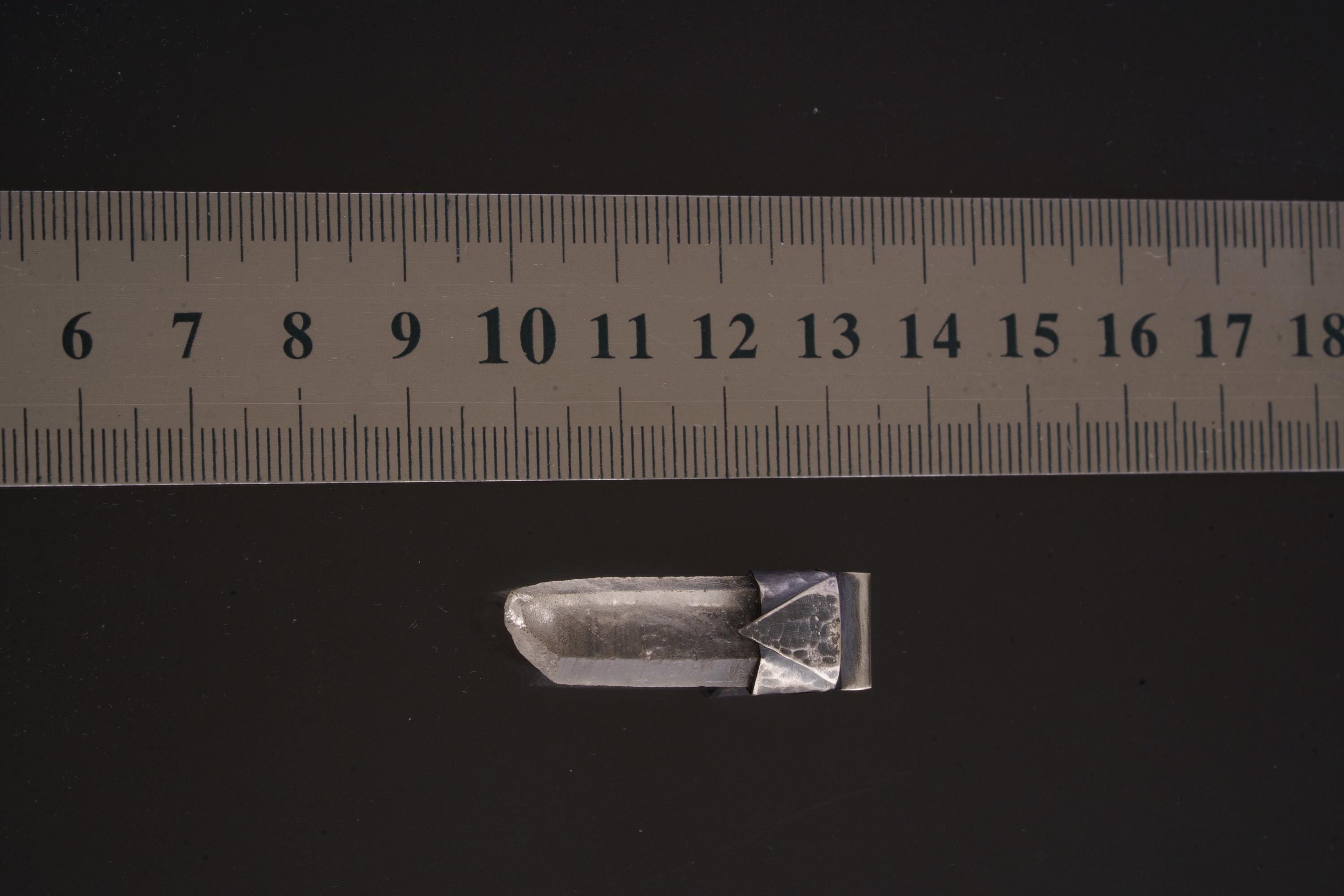 Lemurian Quartz Point Pendant: Oxidized Sterling Silver, Crown Chakra Necklace