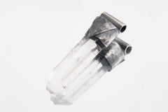 Clear Lemurian Quartz Point Pendant, Oxidized Hammered Sterling Silver, Stackable Crystal Necklace, Crown Chakra, Unique Gift, NO/23