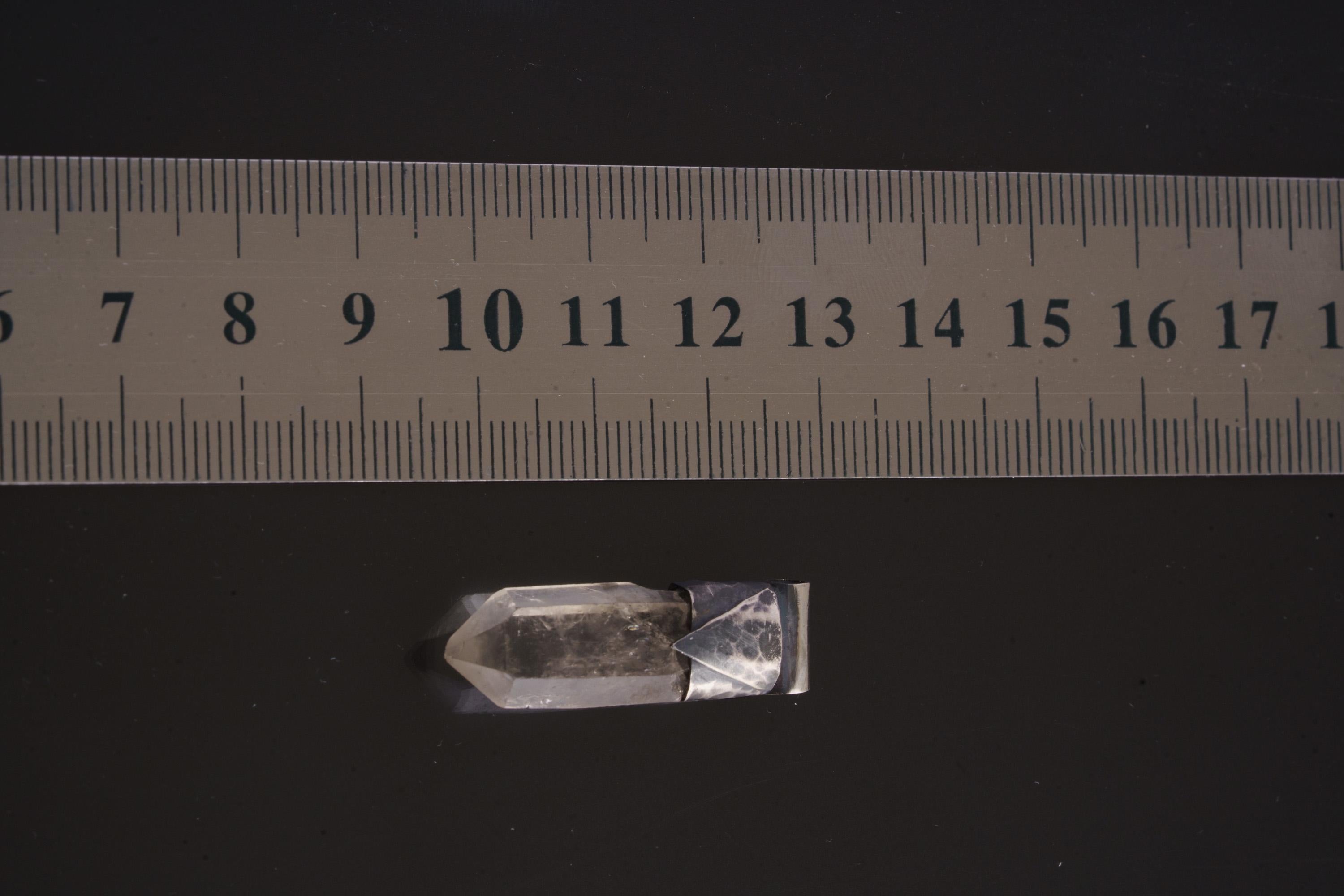 Clear Lemurian Quartz Point Pendant, Oxidized Hammered Sterling Silver, Stackable Crystal Necklace, Crown Chakra, Unique Gift, NO/21