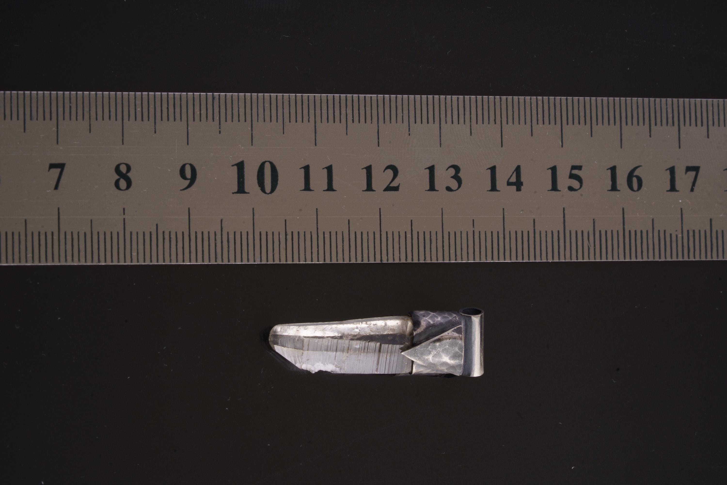 Clear Lemurian Quartz Point Pendant, Oxidized Hammered Sterling Silver, Stackable Crystal Necklace, Crown Chakra, Unique Gift, NO/11