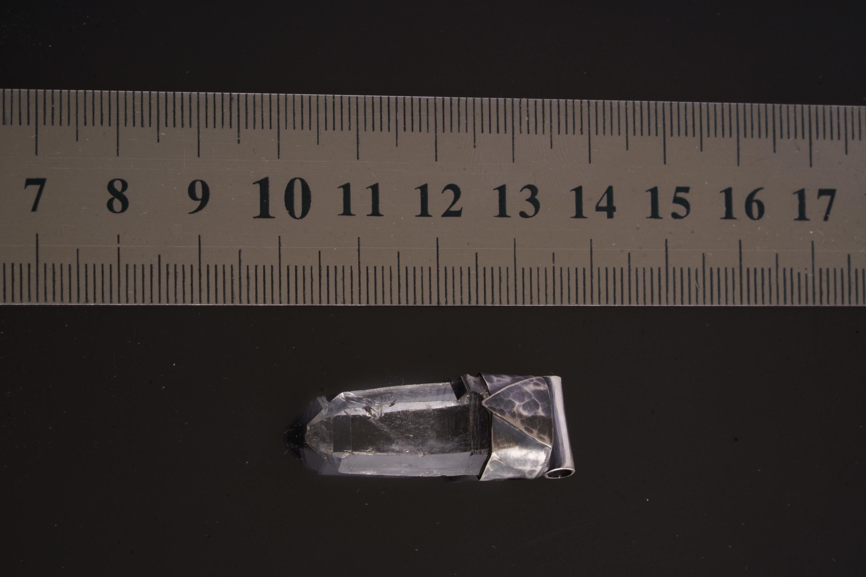 Clear Lemurian Quartz Point Pendant, Oxidized Hammered Sterling Silver, Stackable Crystal Necklace, Crown Chakra, Unique Gift, NO/19