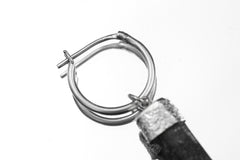 Single Hoop Earring with Himalayan Chlorite Quartz, Sterling Silver, Shiny and Texture Finished, Boho Chic, Chakra Energy Jewelry NO/02