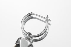 Single Green Tourmaline Hoop Earring, Sterling Silver, Polished & Shiny Finish, Heart Chakra, Healing Crystal Jewelry, Unique Gift