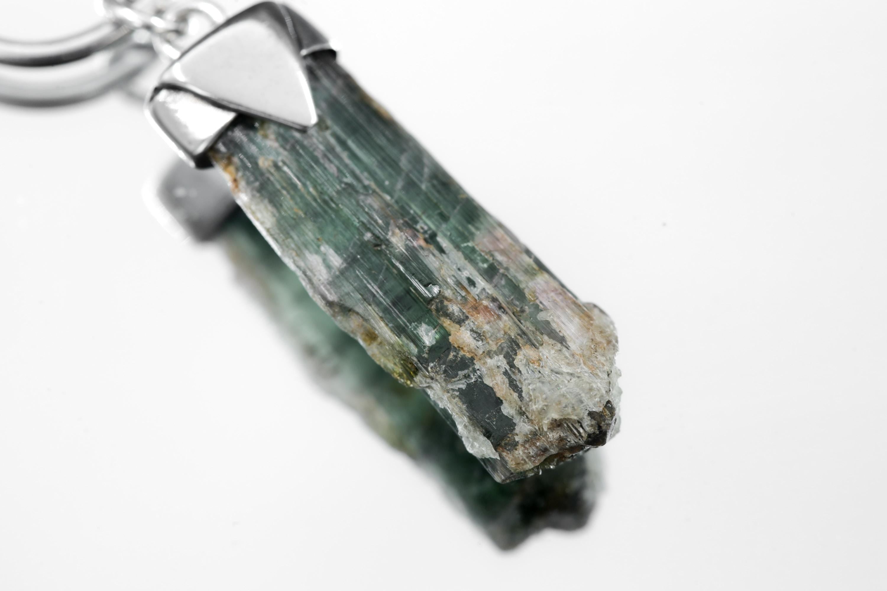 Single Green Tourmaline Hoop Earring, Sterling Silver, Polished & Shiny Finish, Heart Chakra, Healing Crystal Jewelry, Unique Gift