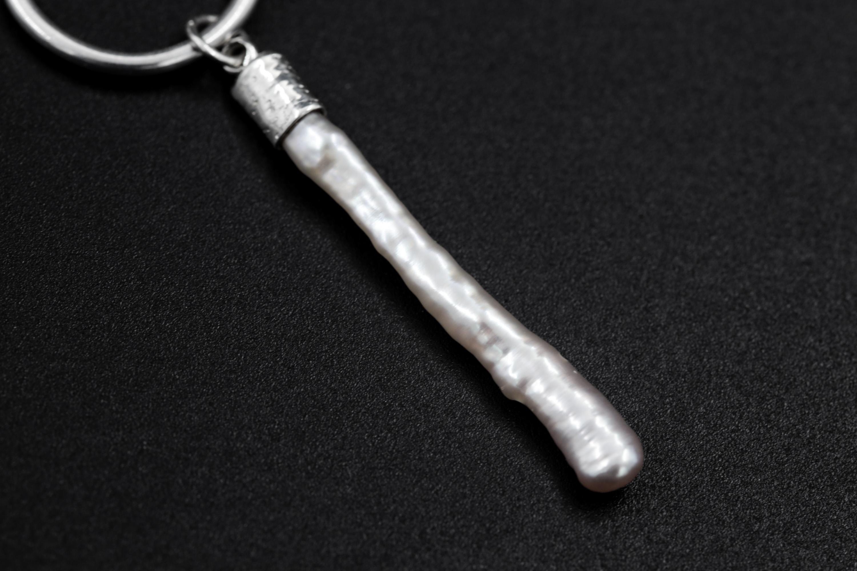 Single Freshwater Pearl Dangle Hoop Earring, Sterling Silver, 5cm Drop, Shiny Finish, Crown Chakra, Wisdom & Purity, Unique Gift