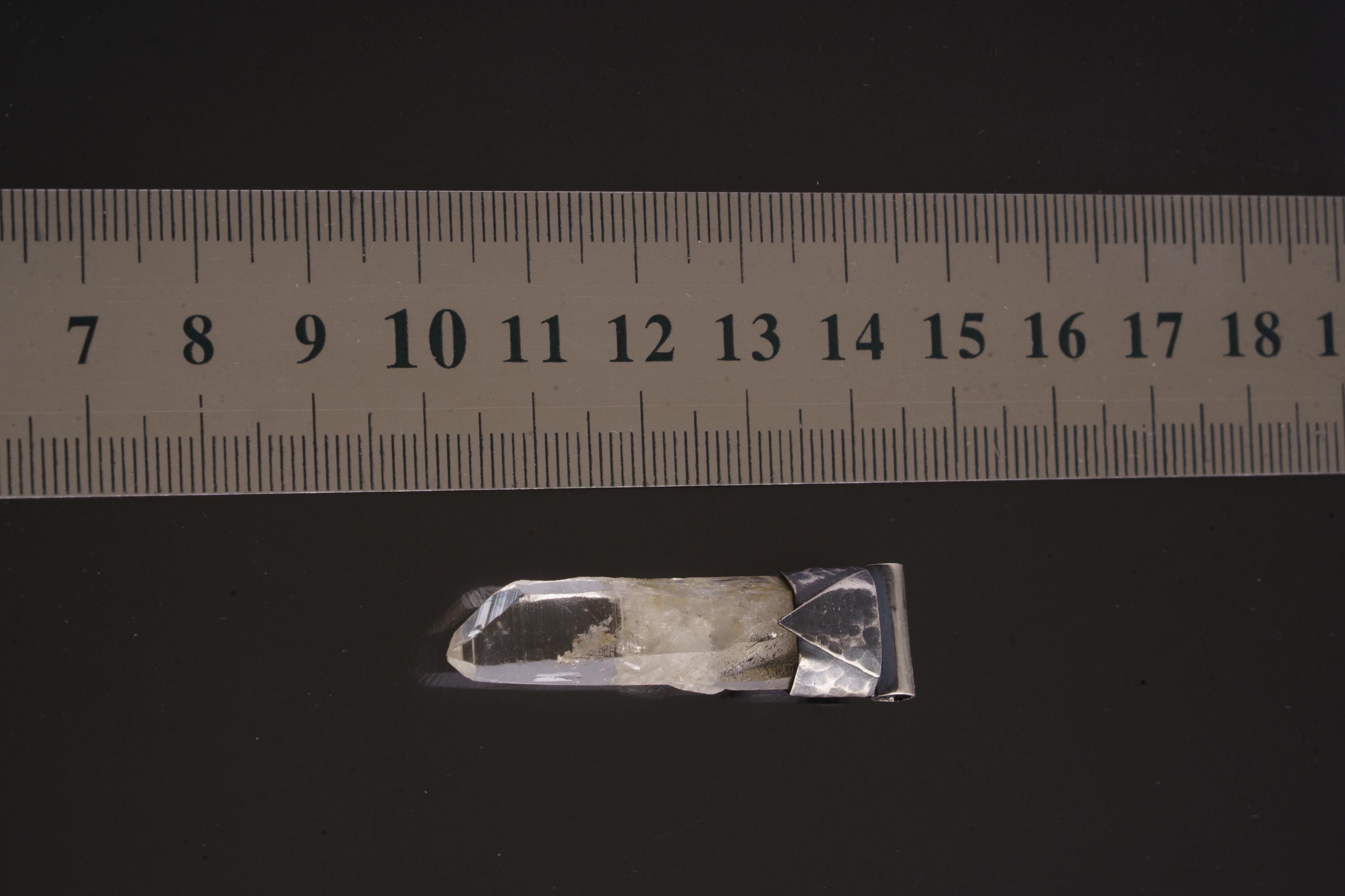 Lemurian Quartz Point Pendant: Oxidized Sterling Silver, Crown Chakra Necklace