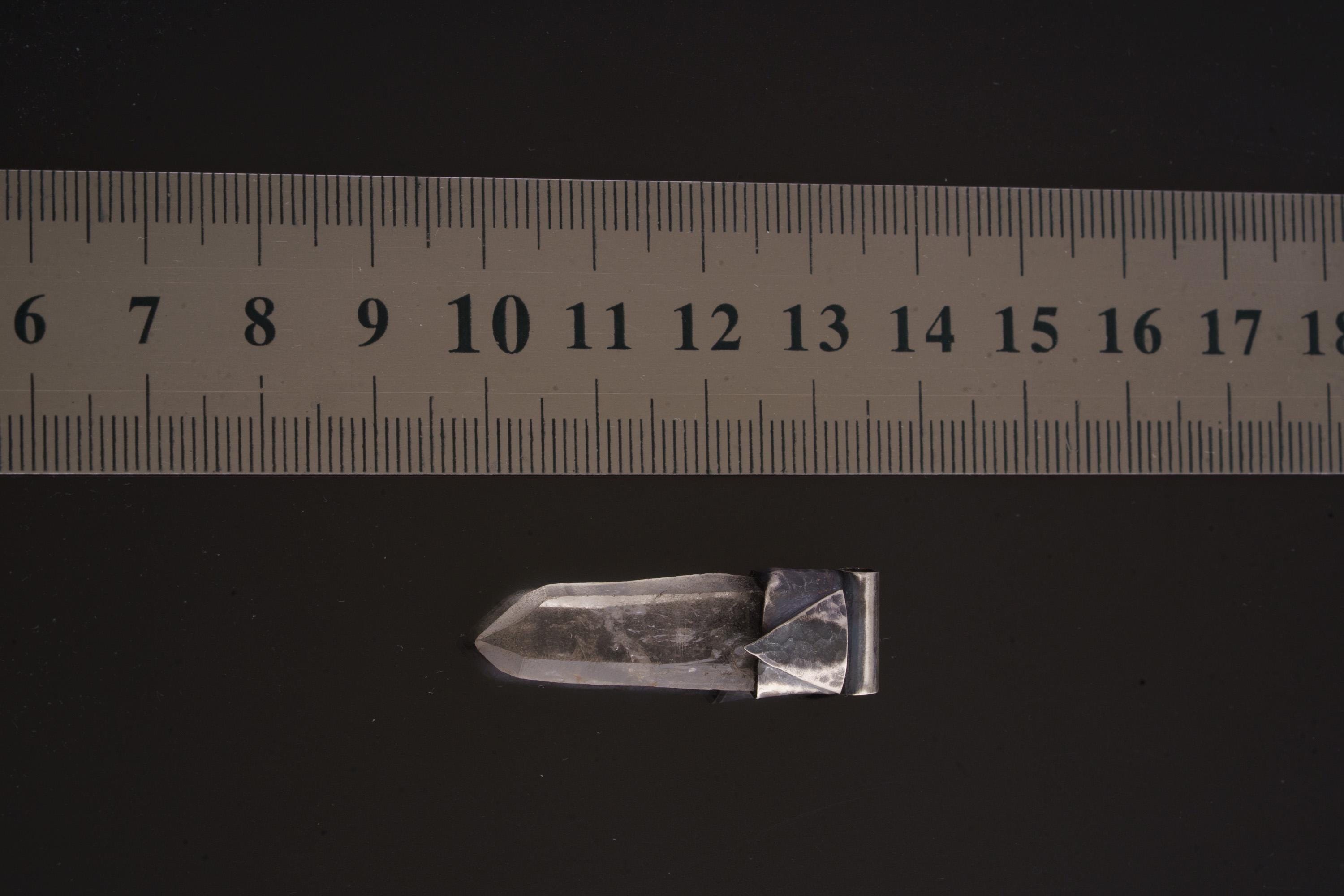 Clear Lemurian Quartz Point Pendant, Oxidized Hammered Sterling Silver, Stackable Crystal Necklace, Crown Chakra, Unique Gift, NO/27