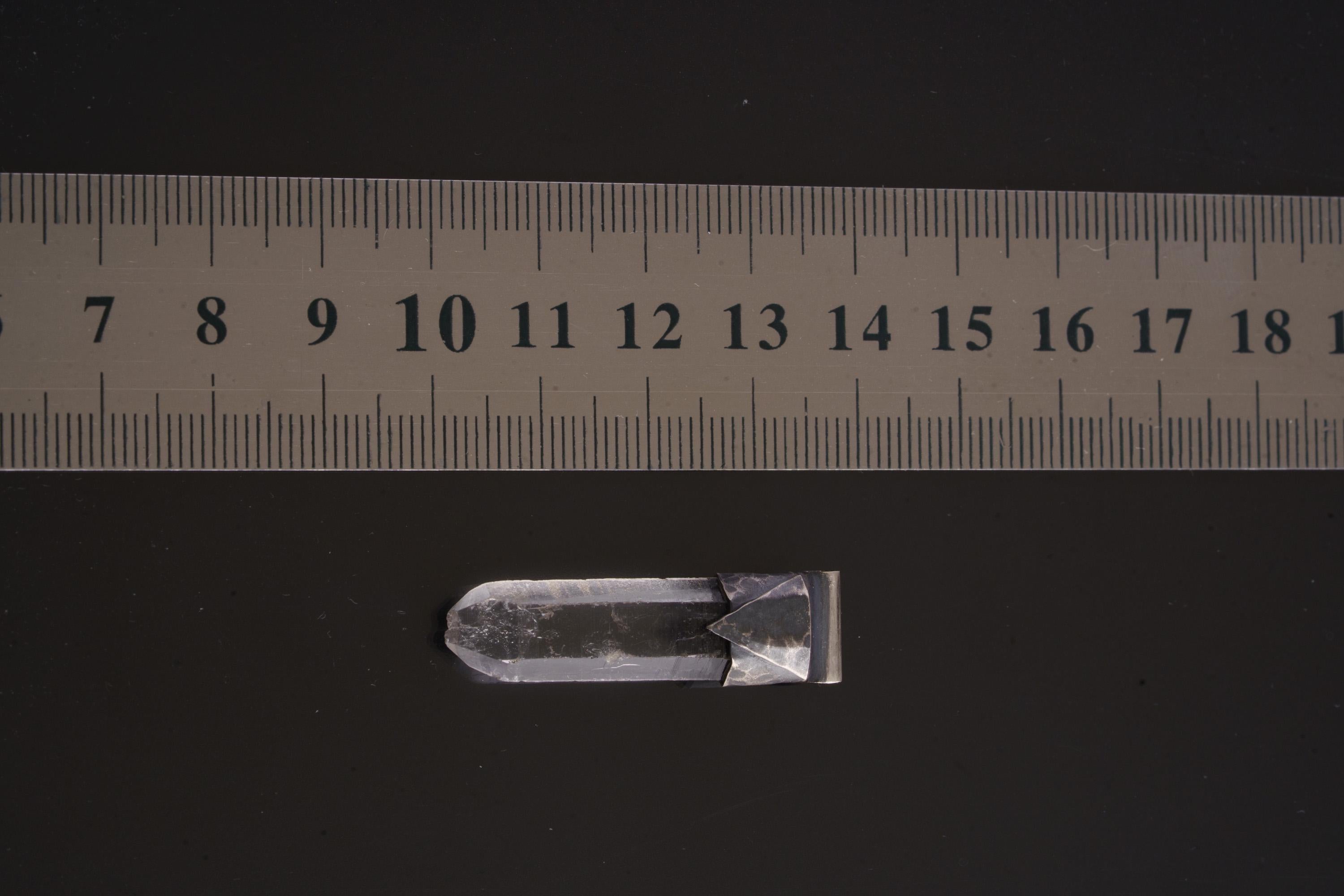 Clear Lemurian Quartz Point Pendant, Oxidized Hammered Sterling Silver, Stackable Crystal Necklace, Crown Chakra, Unique Gift, NO/23