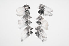 Clear Lemurian Quartz Point Pendant, Oxidized Hammered Sterling Silver, Stackable Crystal Necklace, Crown Chakra, Unique Gift, NO/21