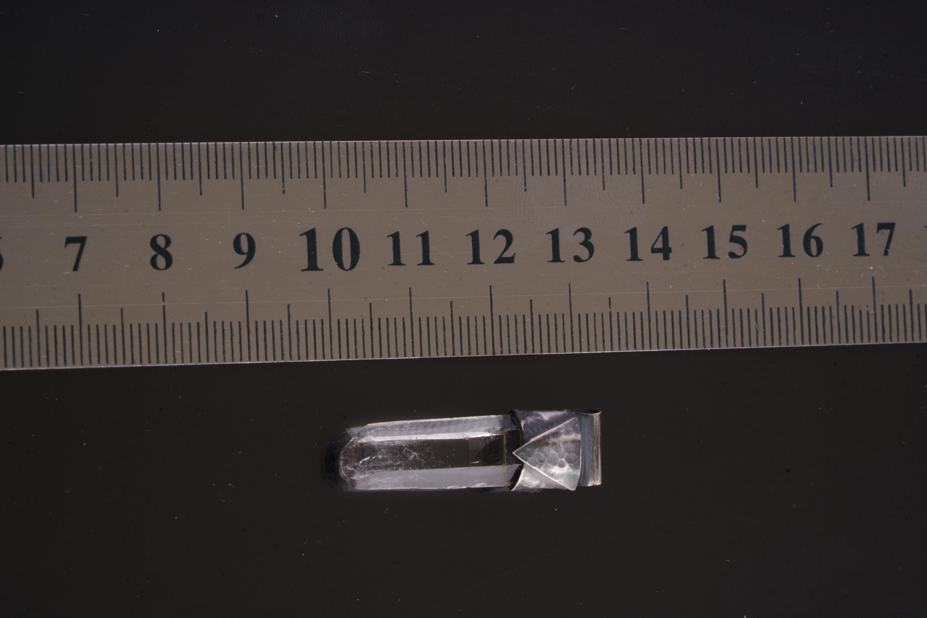 Clear Lemurian Quartz Point Pendant, Oxidized Hammered Sterling Silver, Stackable Crystal Necklace, Crown Chakra, Unique Gift, NO/26