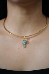 Australian Opal Droplet & Brilliant Cut Zircon Pendant, 18k Gold Plated, Chakra, Spiritual Energy Treasure, Leo Zodiac, Emotional Expression