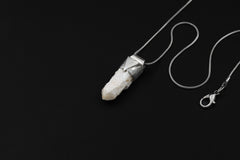 Australian Drusy Cathedral Candle Quartz Point Stack Pendant, Organic Textured Sterling Silver, Crown Chakra,Aquarius, Spiritual,Unique Gift