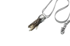 Torrington Laser Citrine Quartz Point Pendant: Sterling Silver, Solar Plexus Chakra