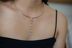 Australian Opal, Zircon, Blue Moonstone & Aquamarine Pendant, Sterling Silver, Enhances Intuition and Emotional Balance, Unique Gift