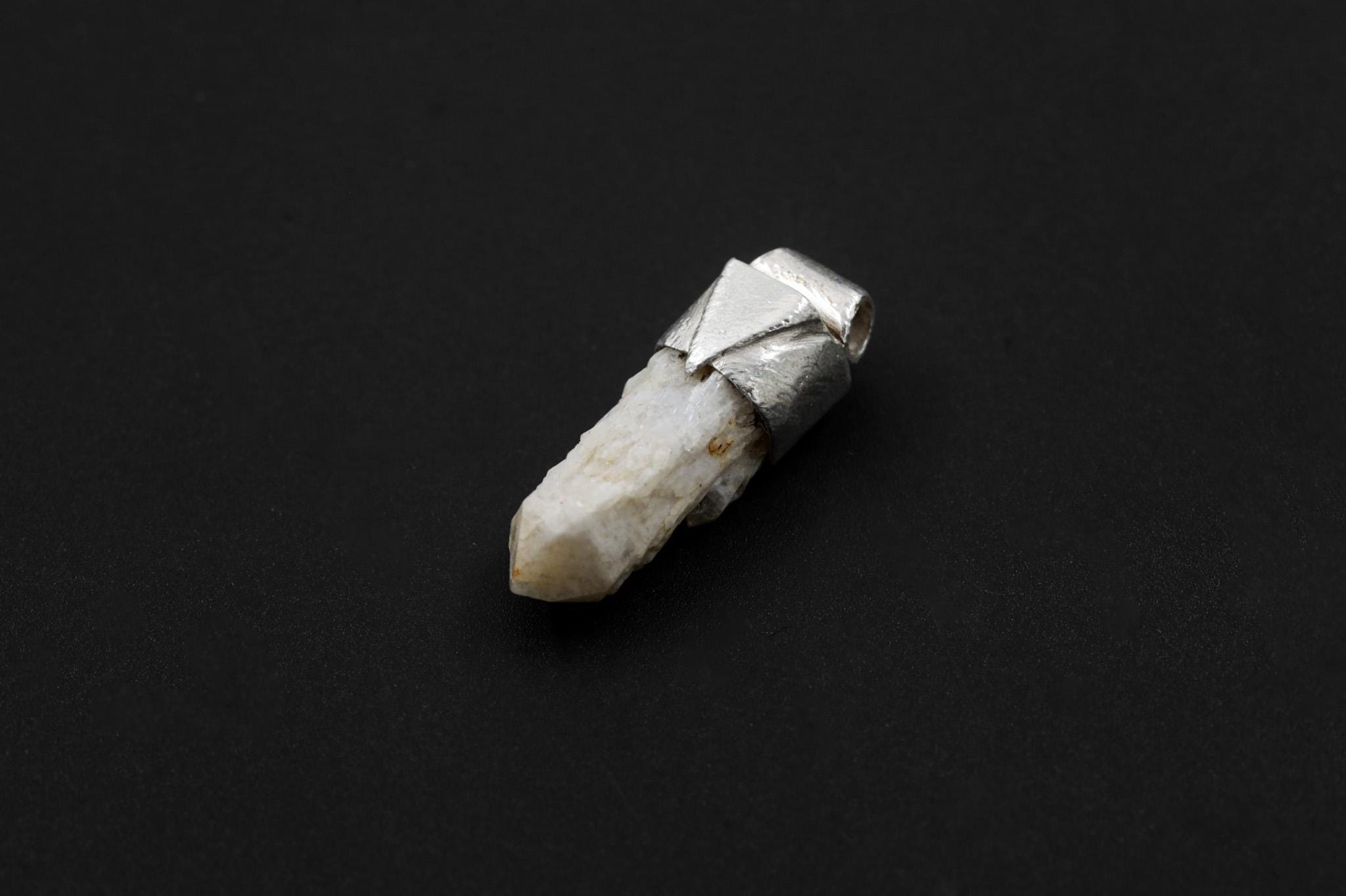 Australian Drusy Cathedral Candle Quartz Point Stack Pendant, Organic Textured Sterling Silver, Crown Chakra,Aquarius, Spiritual,Unique Gift