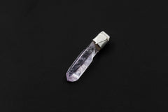 Light Anhydro Lemurian Vera Cruz Amethyst Laser Point Stack Pendant, Organic Textured Sterling Silver, Crown Chakra, Aquarius, Unique Gift
