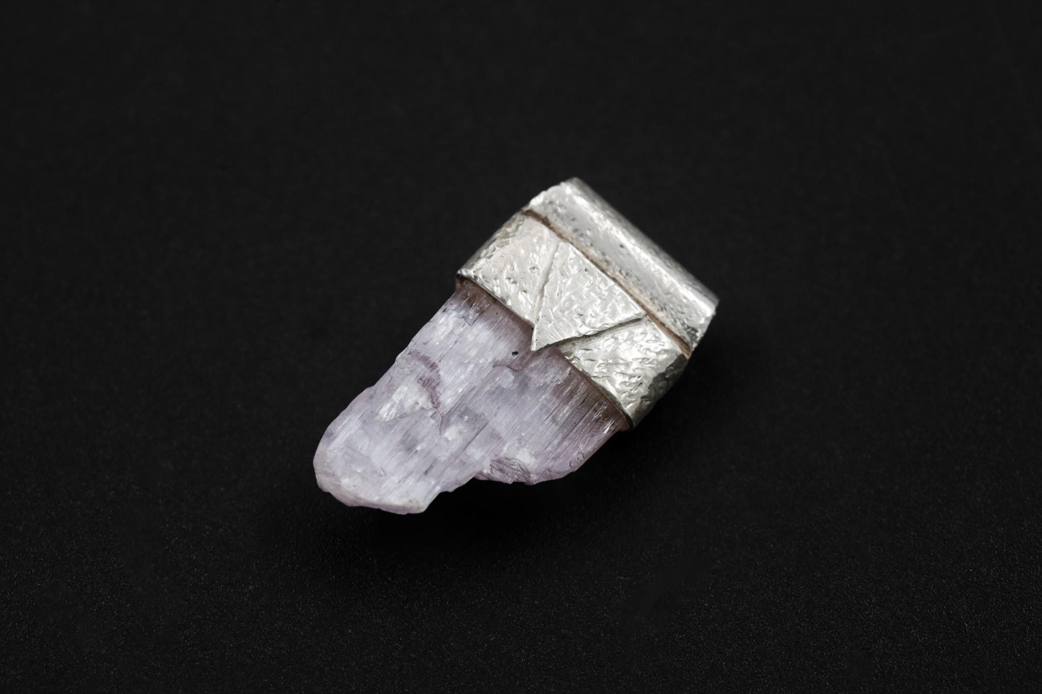 Light Pink Kunzite Stack Pendant 925 Sterling Silver Spodumene Necklace Heart Throat Chakra Layering Gift