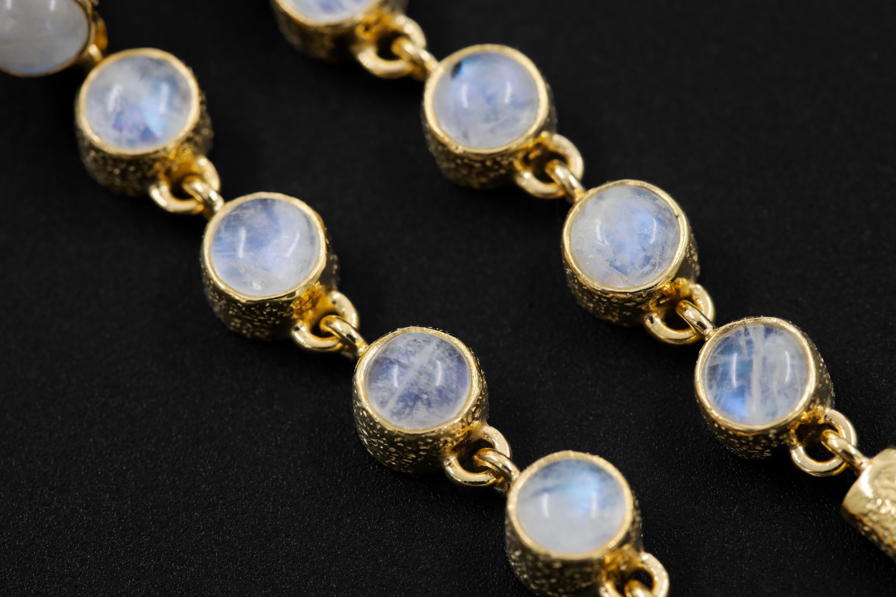 Round Blue Moonstone & Raw Clear Quartz Earrings Sand Textured Sterling Silver 18K Gold Plated 3 Micron Cancer Zodiac Spiritual Jewelry Gift