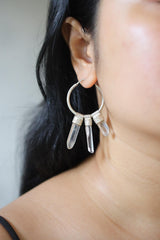 Australian Fossicked Quartz Stack Pendant Earrings, Sterling Silver, Root Chakra, Taurus Zodiac, Unique Gift, Multifunctional Jewelry