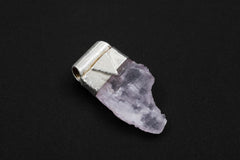 Light Pink Kunzite/Spodumene Specimen Stack Pendant, Organic Textured Sterling Silver, Heart Chakra, Taurus Zodiac, Emotional Healing -NO/03