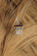 Raw Red Kyanite Aquamarine Pendant: Sterling Silver Healing Necklace