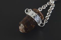 Brown Tourmaline Pendant 925 Sterling Silver Dravite Bullet Necklace Root Chakra Grounding Jewelry Gift