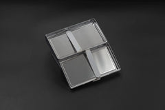 Art Deco Mother of Pearl Cigarette Box Chevron Shell Inlay Keepsake Stainless Steel Mini Case Handmade Jewelry Gift