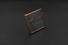 Copper Glass Photo Frame, Handmade Square Picture Frame, Small Tabletop Display, Pressed Flower Keepsake Gift