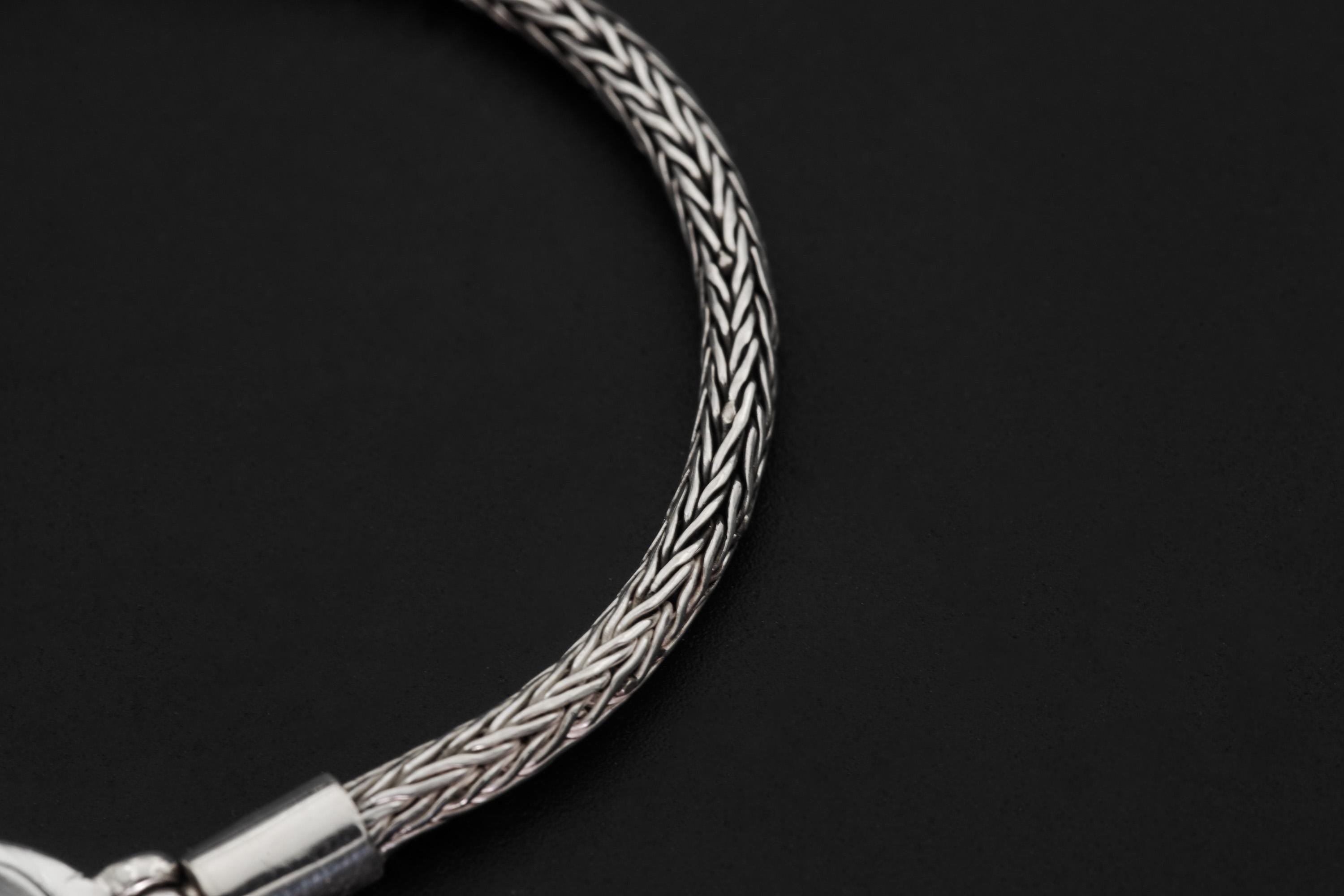 Blue Moonstone Bracelet, Sterling Silver Snake Chain, Adjustable