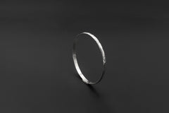 Hammered Sterling Silver Bangle, Minimalist Unisex Jewelry, High Shine Finish