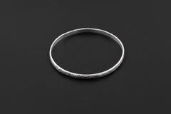 Hammered Sterling Silver Bangle, Minimalist Unisex Jewelry, High Shine Finish