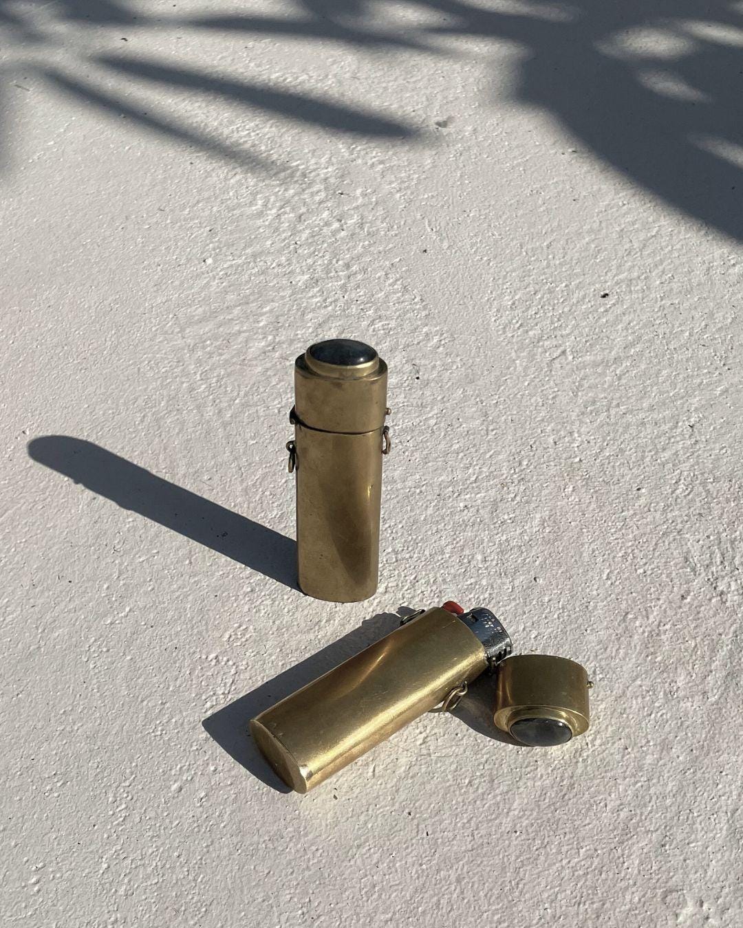 Labradorite Brass Bix Lighter Box Pendant, 9cm Talisman, Multifunctional Amulet, Protective Stone Jewelry, Metaphysical Gift for Him or Her