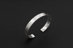 Solid Hammered Sterling Silver Cuff Bracelet, Handmade Unisex Bangle