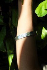 Solid Hammered Sterling Silver Cuff Bracelet, Handmade Unisex Bangle