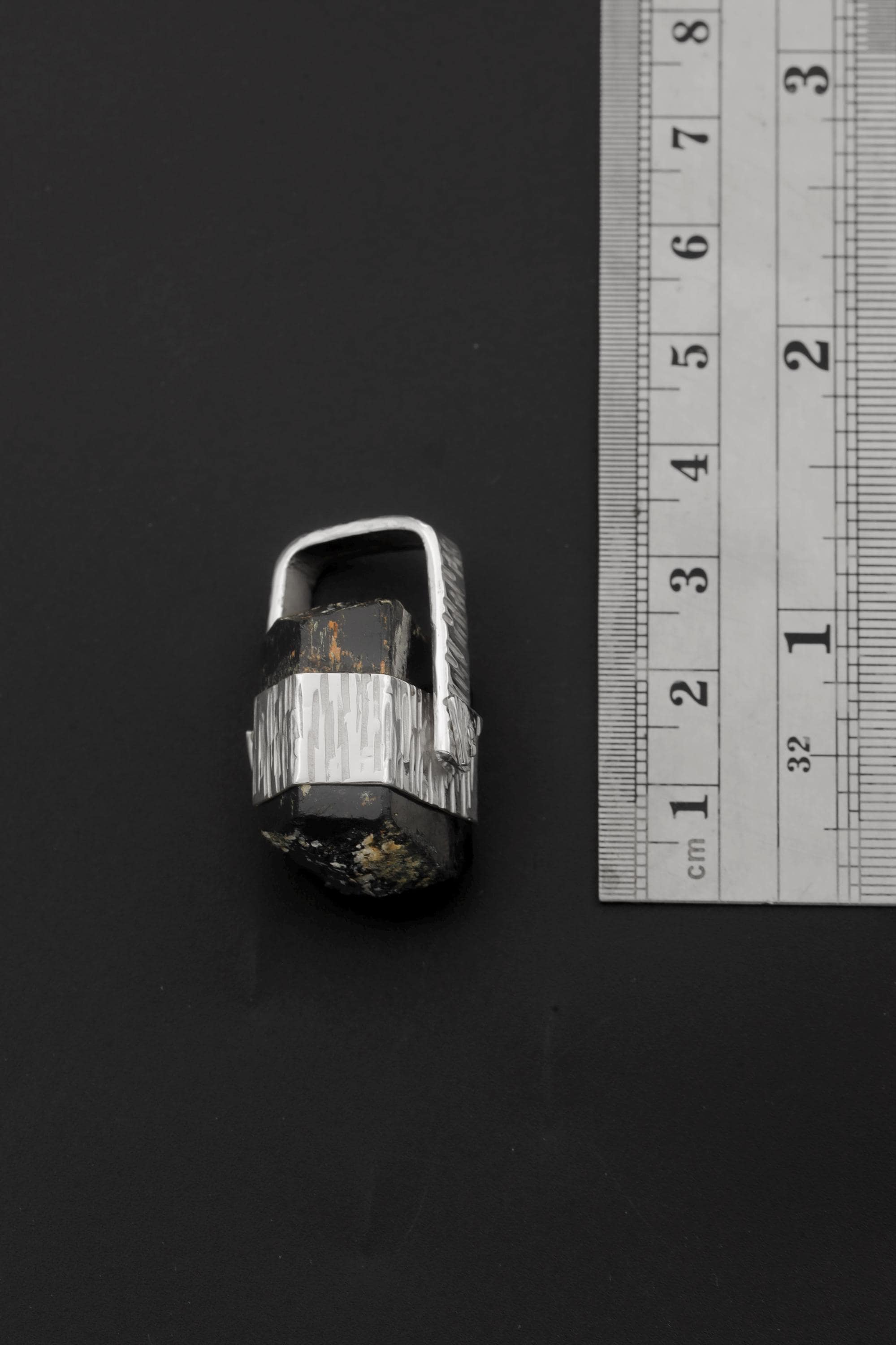 Himalayan Double Terminated Raw Hexagonal Black Tourmaline Specimen Pendant, 925 Silver Wrap, High Shine, Root Chakra Protection Jewelry